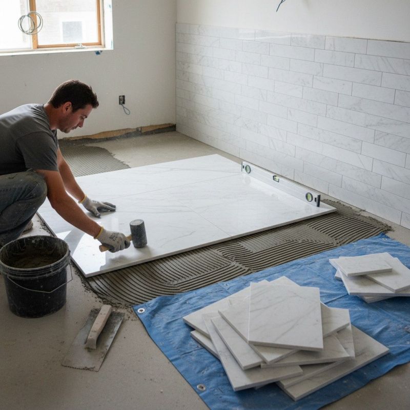 Marble Tile Floor Installation in Overland Park, KS